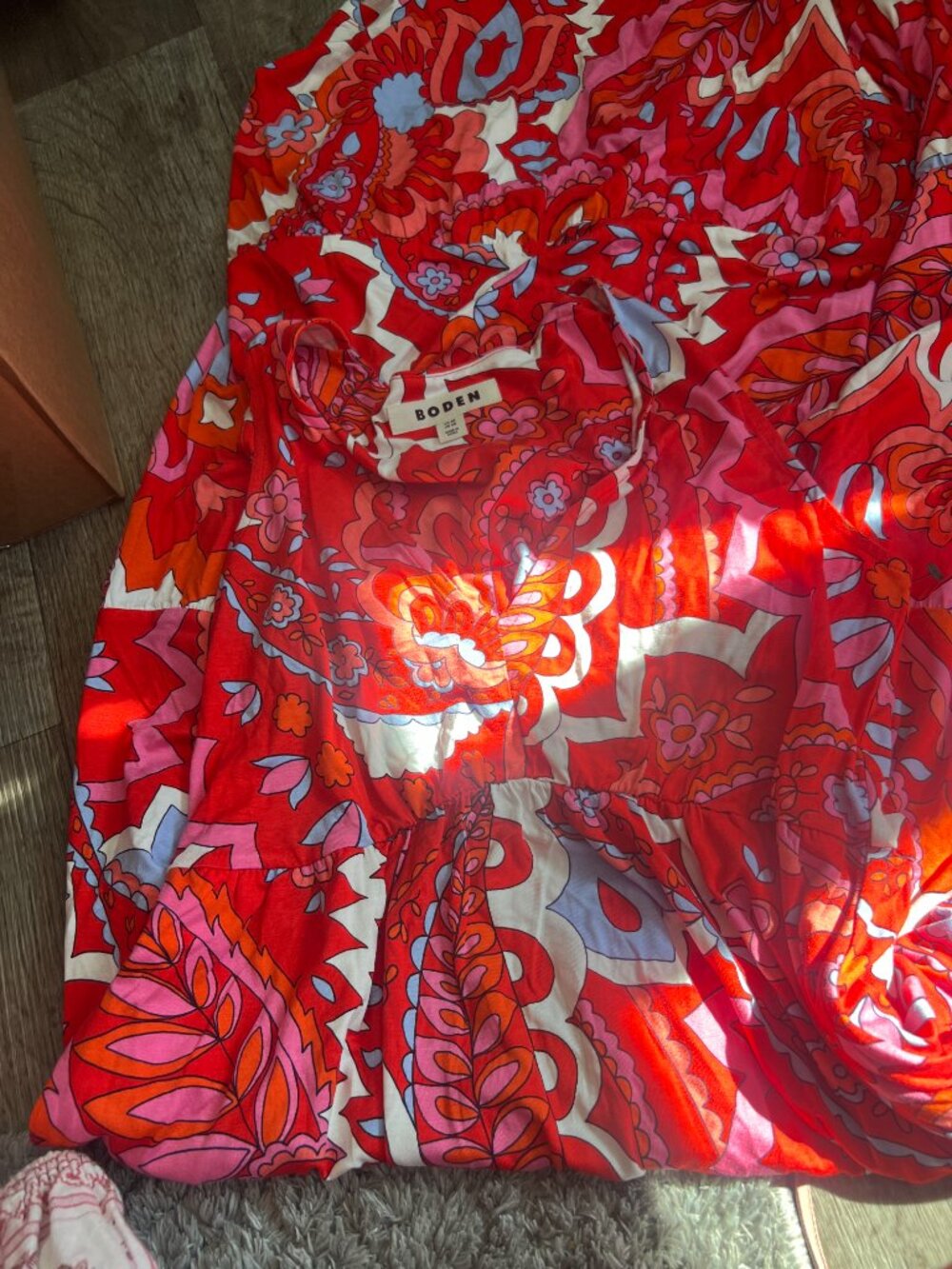 Boden Sylvia Jersey Maxi Tier Dress in Flame Scarlet size 4 - Picture 11 of 14